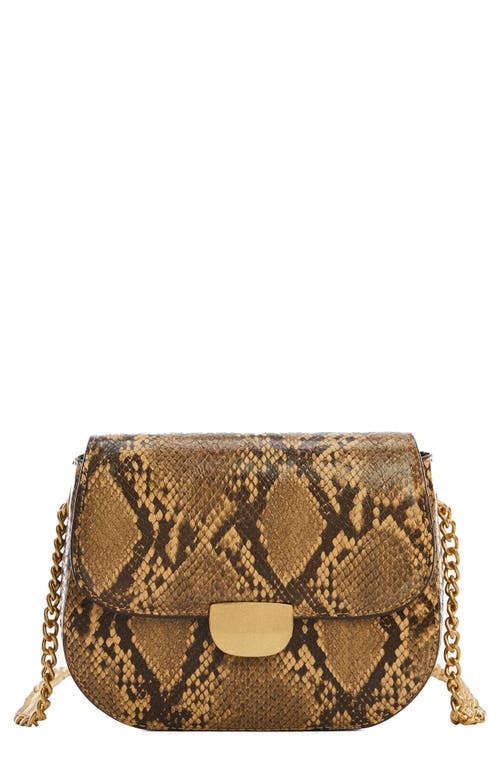 Mango Chain Strap Crossbody Bag In Caramel