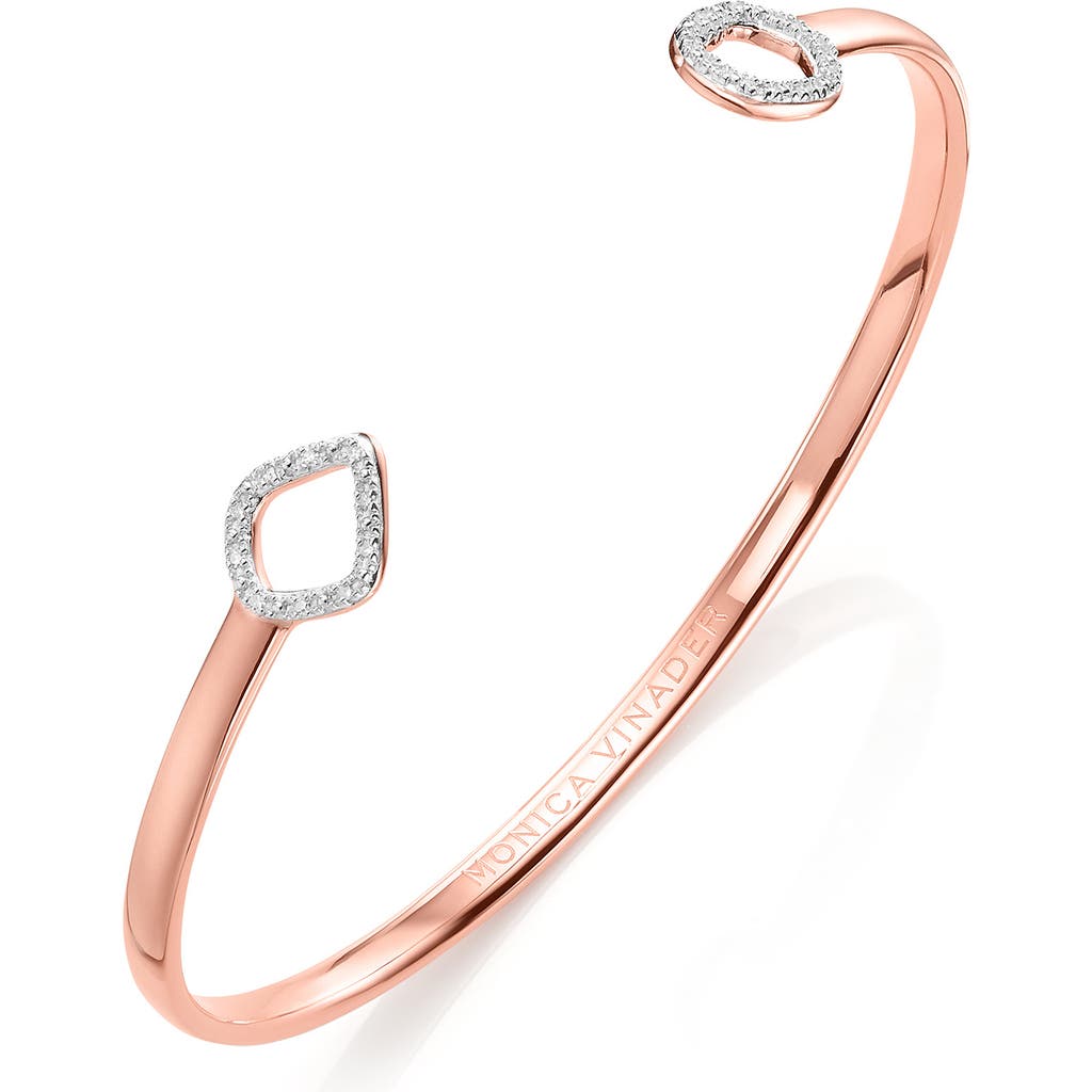 Monica Vinader Riva Mini Kite Diamond Cuff Bracelet In Rose Gold/diamond