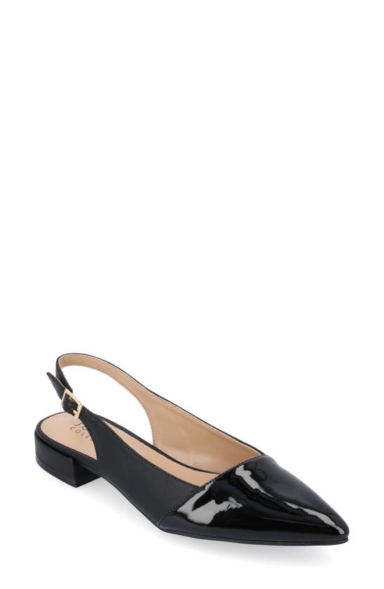 Shop Journee Collection Bertie Slingback Flat In Black