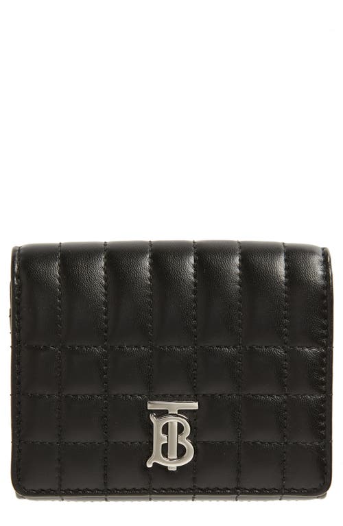 burberry Lola Quilted Leather Trifold Wallet in Black /Palladio at Nordstrom