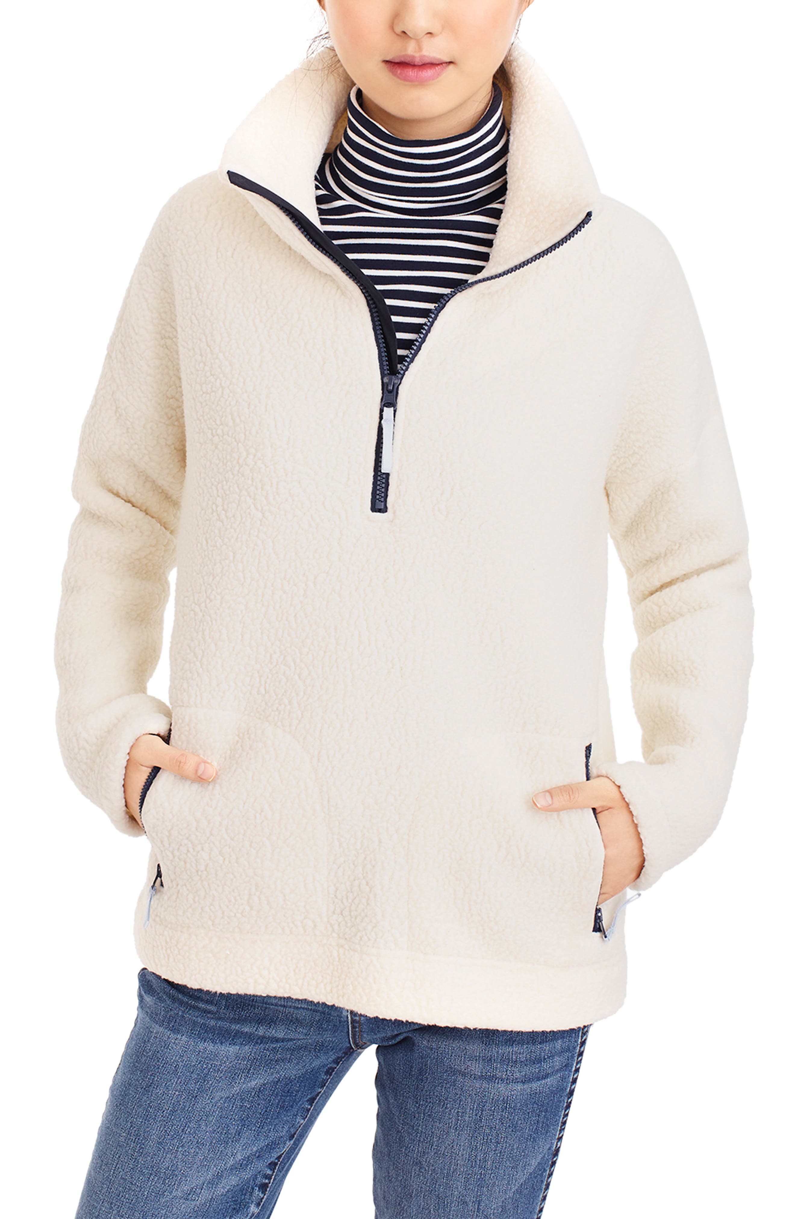 j crew vintage fleece zip hoodie