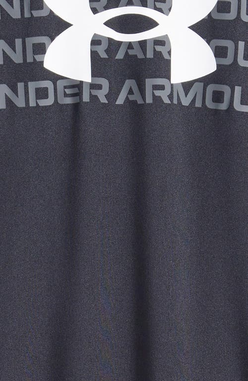 Shop Under Armour Kids' Logo T-shirt In Black/castlerock/white