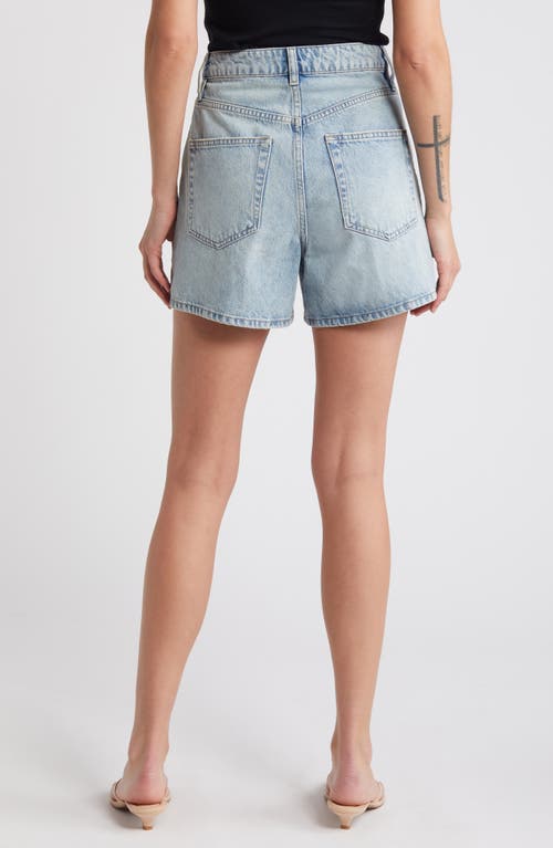 Shop Frame The Easy Denim Shorts In Fizz Indigo