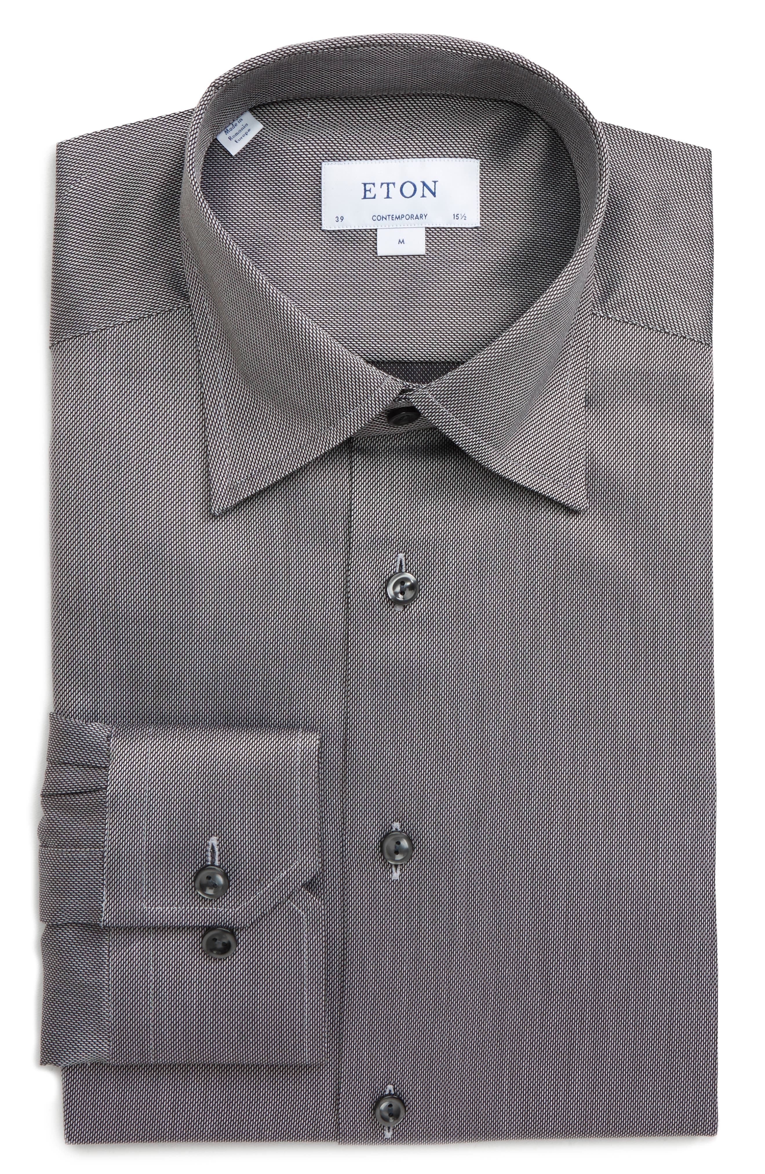 Eton Contemporary Fit Solid Dress Shirt Nordstrom