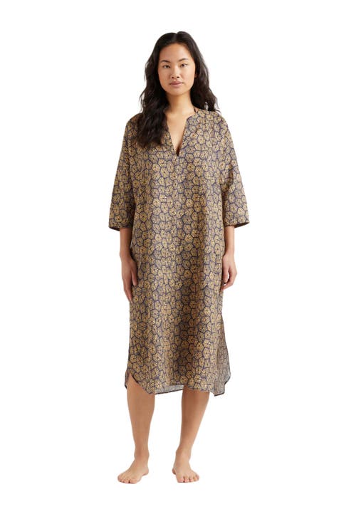 Vilebrequin Carapaces Linen Dress In Bleu Marine