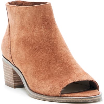 Sole Society Tabbie Open Toe Bootie, Brown