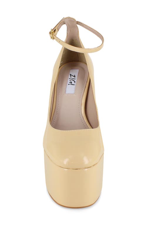 Zigi Nikole Ankle Strap Platform Pump In Nude Patent