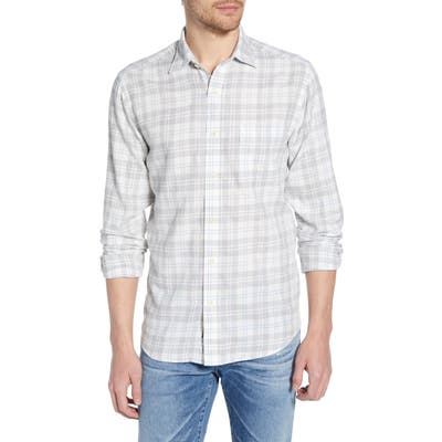 Faherty Everyday Regular Fit Plaid Shirt, Grey