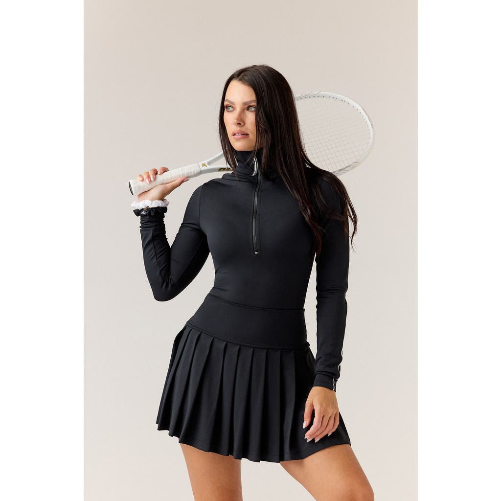 Goldie Byrd Long Sleeve Zip Front Bodysuit In Black