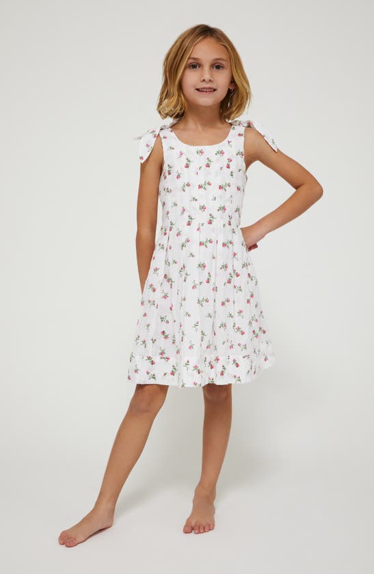 Beach Riot Kids' Little Maisie Pleated A-line Dress In Peony Blossom