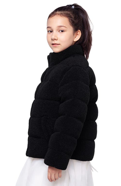 Shop Rokka&rolla Kids' Borg Puffer Jacket In Black Pearl