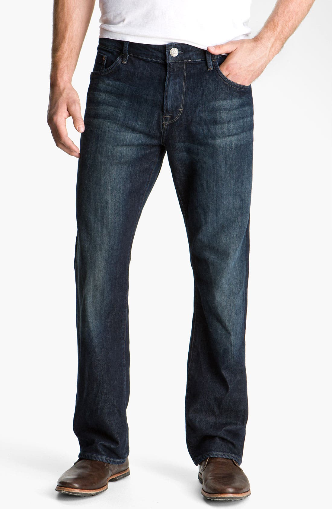 Mavi Mens Matt Classic Mid-Rise Relaxed Straight-Leg Jeans 
