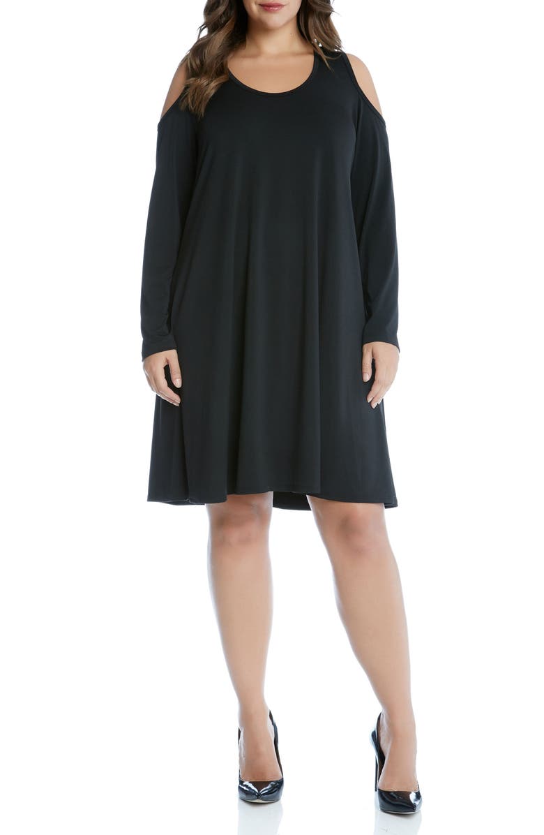 Karen Kane Cold Shoulder Trapeze Dress (Plus Size) | Nordstrom