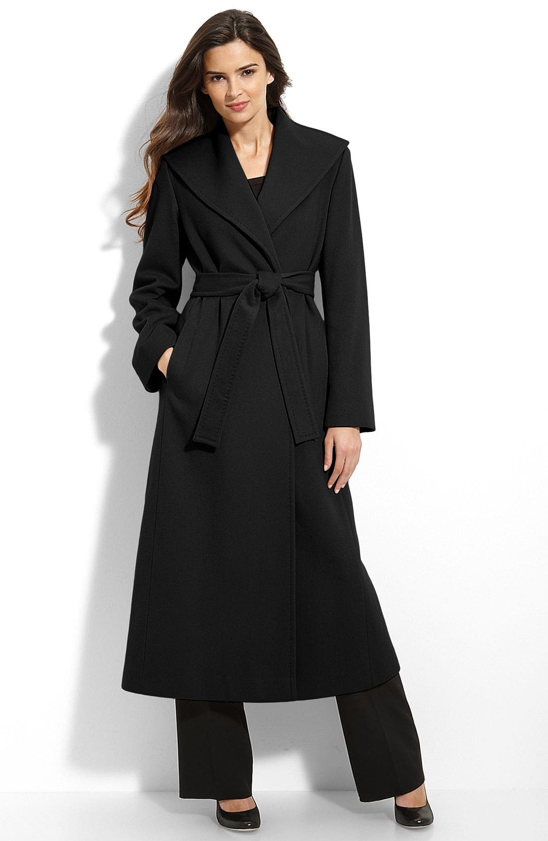Fleurette Long Cashmere Wrap Coat (Petite) Nordstrom
