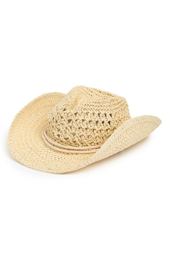 Vince Camuto Crochet Western Hat In Light Natural