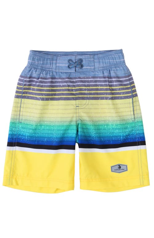 Rokka&rolla Kid's Swim Trunks With Mesh Lining And Upf 50+ Protection In Yellow