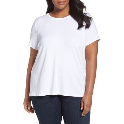 Plus Size Eileen Fisher Lightweight Jersey Tee, White