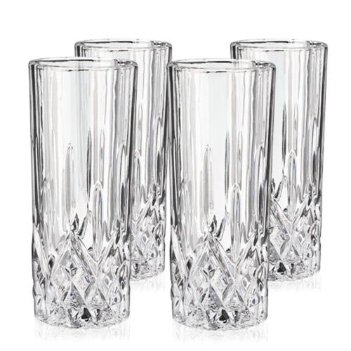 Viski Admiral Crystal Highball Glasses Set Of 4 In Clear