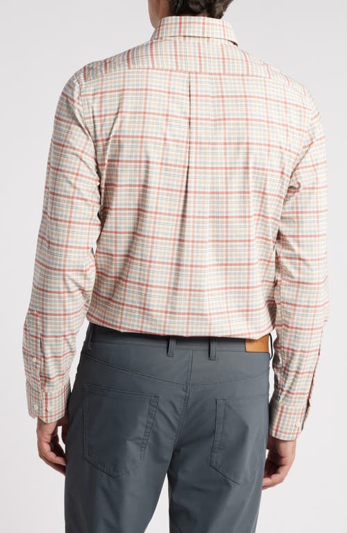 Shop Scott Barber Mélange Plaid Stretch Button-down Shirt In Spice