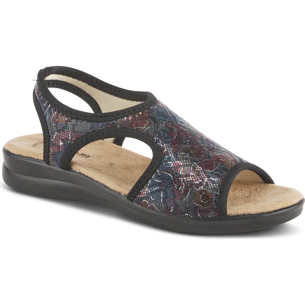Flexus By Spring Step Nyaman Slingback Sandal In Black Multi