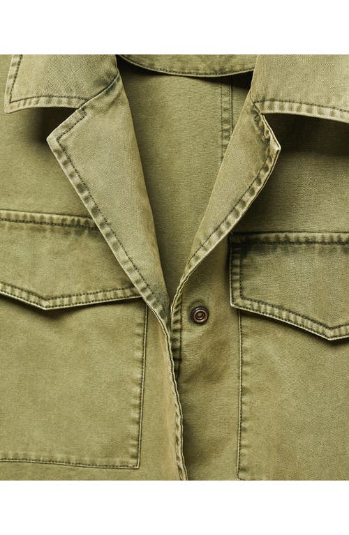 Mango Caracas Overshirt In Khaki Green