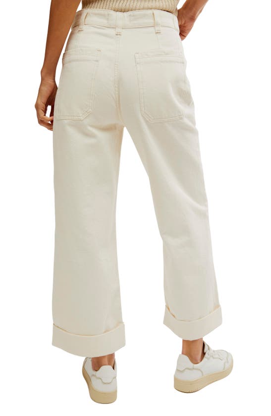 Shop Free People Palmer Cuffed Jeans In Eggshell