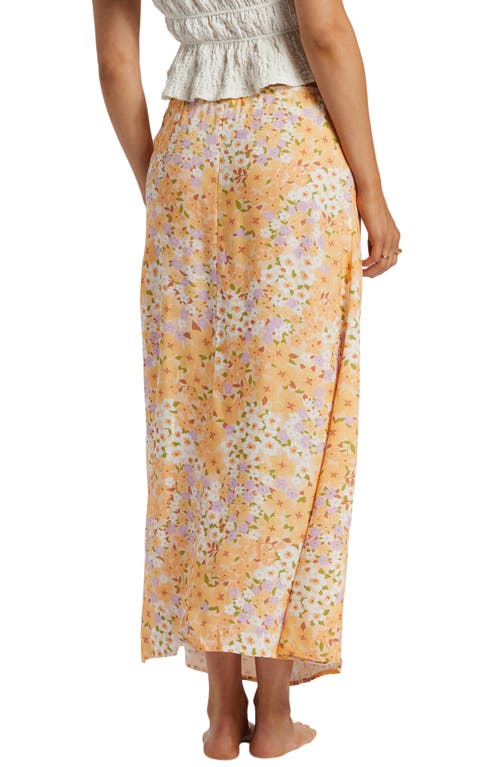 Shop Billabong Moment Floral Crepe Maxi Skirt In Peach Whip