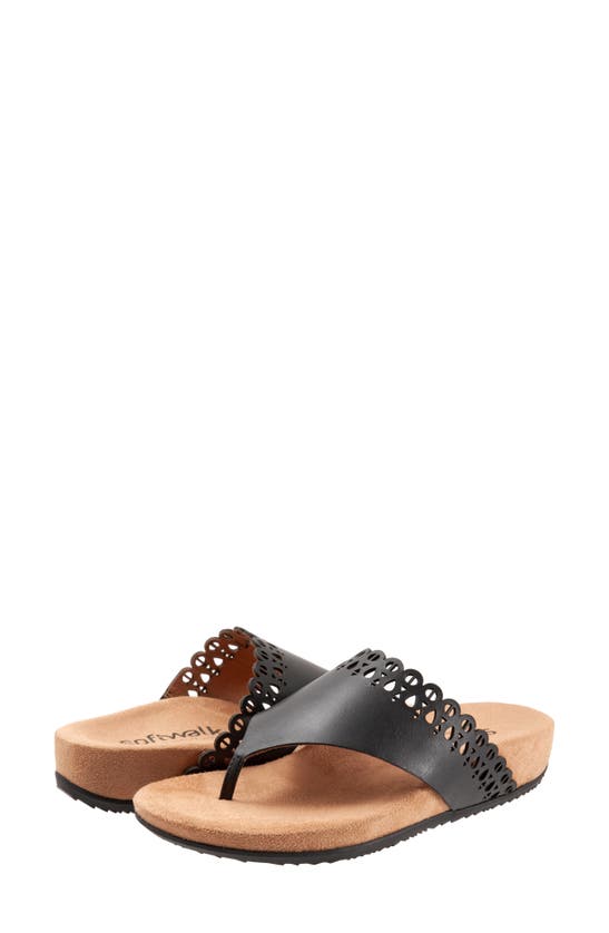 Shop Softwalk ® Bethany Leather Sandal In Black