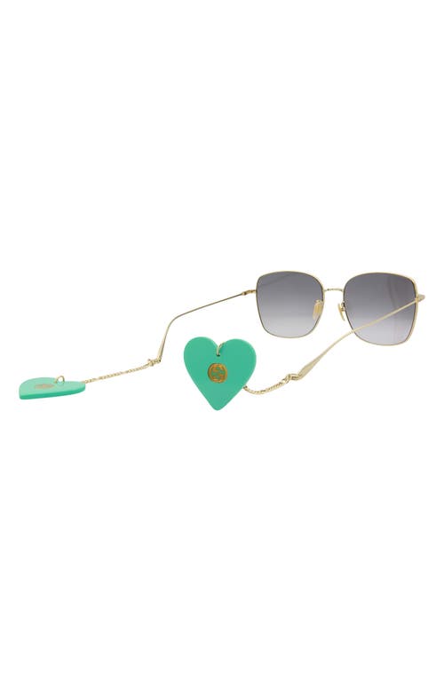 Shop Gucci 60mm Novelty Sunglasses In Gold Gold Grey