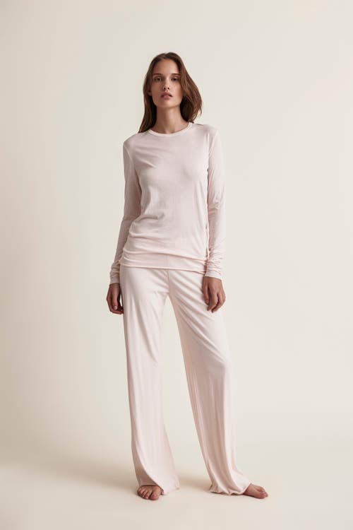 Shop Skin Long Sleeve Tee In Pearl Pink