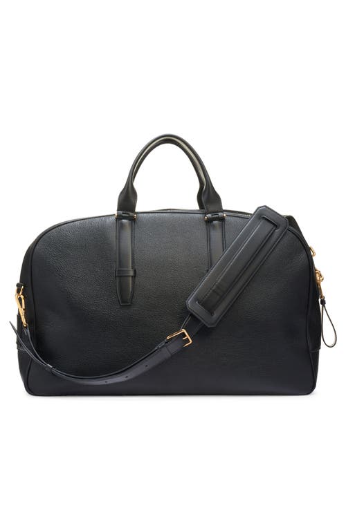 Shop Tom Ford Buckley Leather Duffle Bag In Black