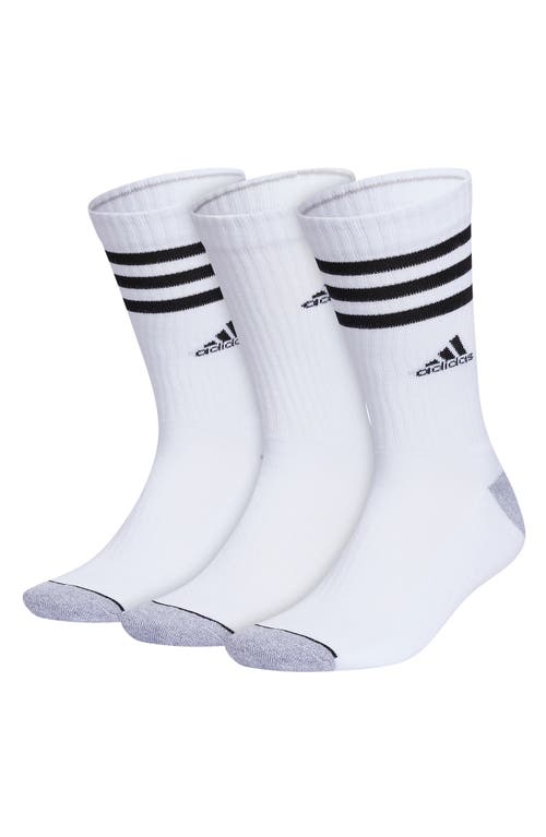 Shop Adidas Originals Adidas 3-pack Cushioned 3.0 Crew Socks In White/grey/black