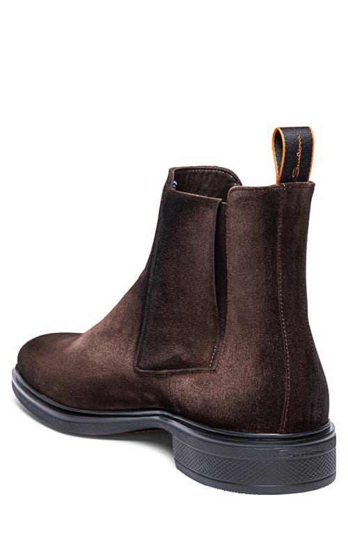 Santoni Detoxify Suede Chelsea Boots In Dark Brown