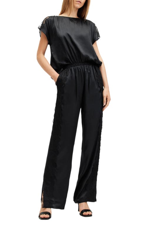 AllSaints Mari Short Sleeve Jumpsuit in Black 