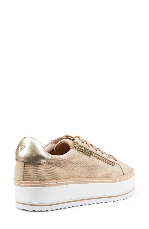 Shop Donald Pliner Side Zip Platform Sneaker In Sand