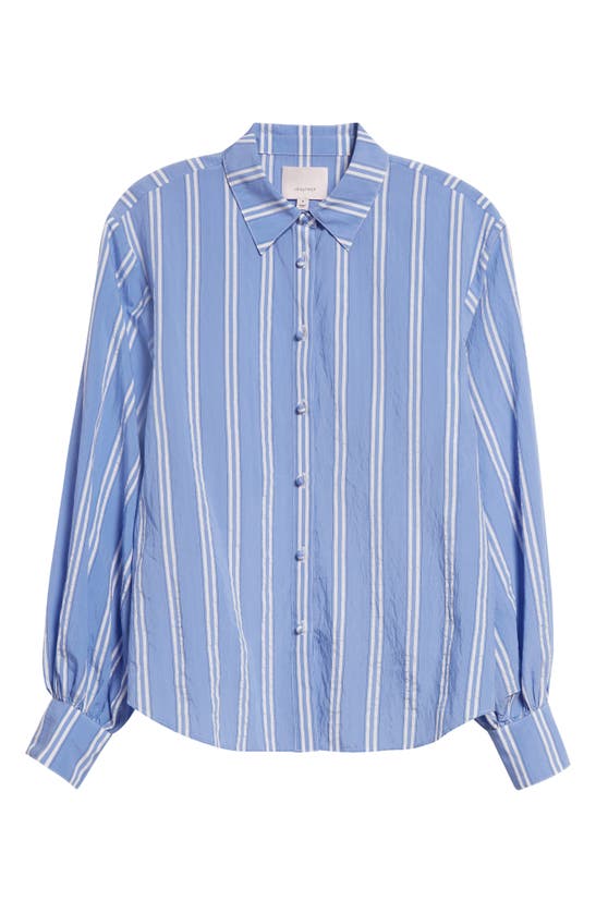 Shop Cinq À Sept Ruby Stripe Shirt In Oxford Blue