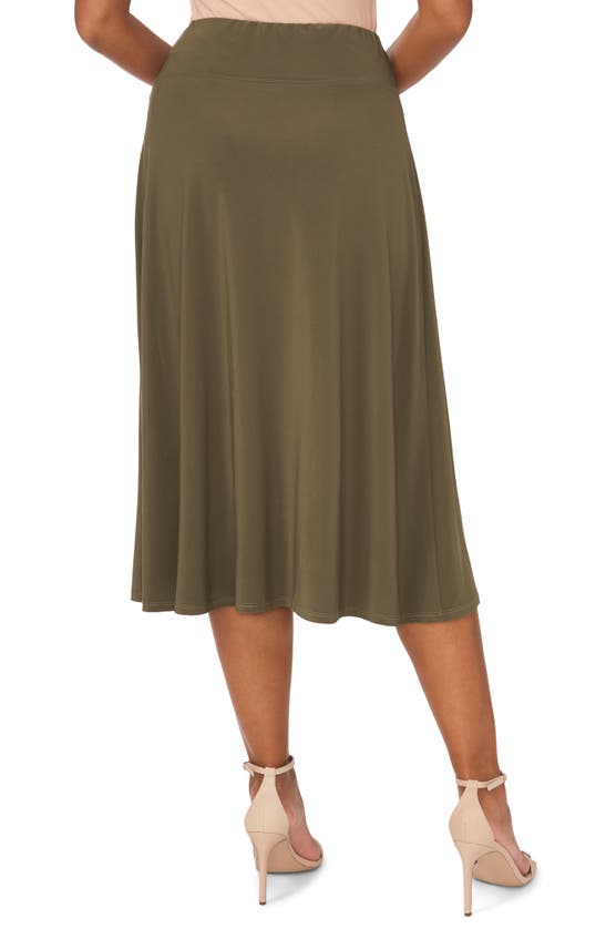 Shop Chaus Elastic Waist Midi Skirt In Olive 304