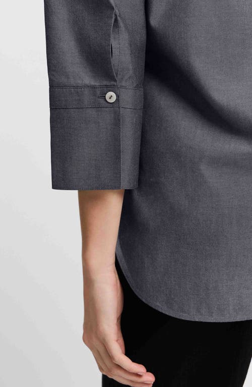 Foxcroft Madison Popover Cotton Oxford Shirt In Charcoal