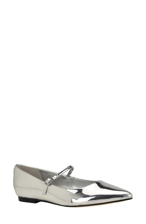 Shop Calvin Klein Kamryn Pointed Toe Flat In Silver