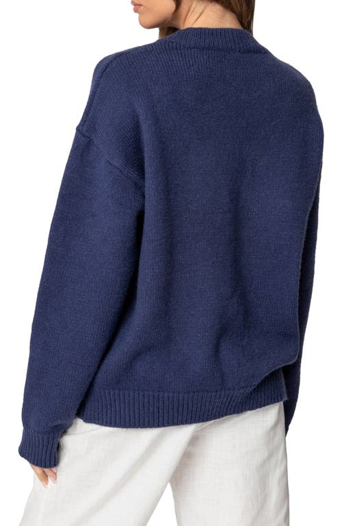 Shop Edikted Magic 8 Oversize Sweater In Navy