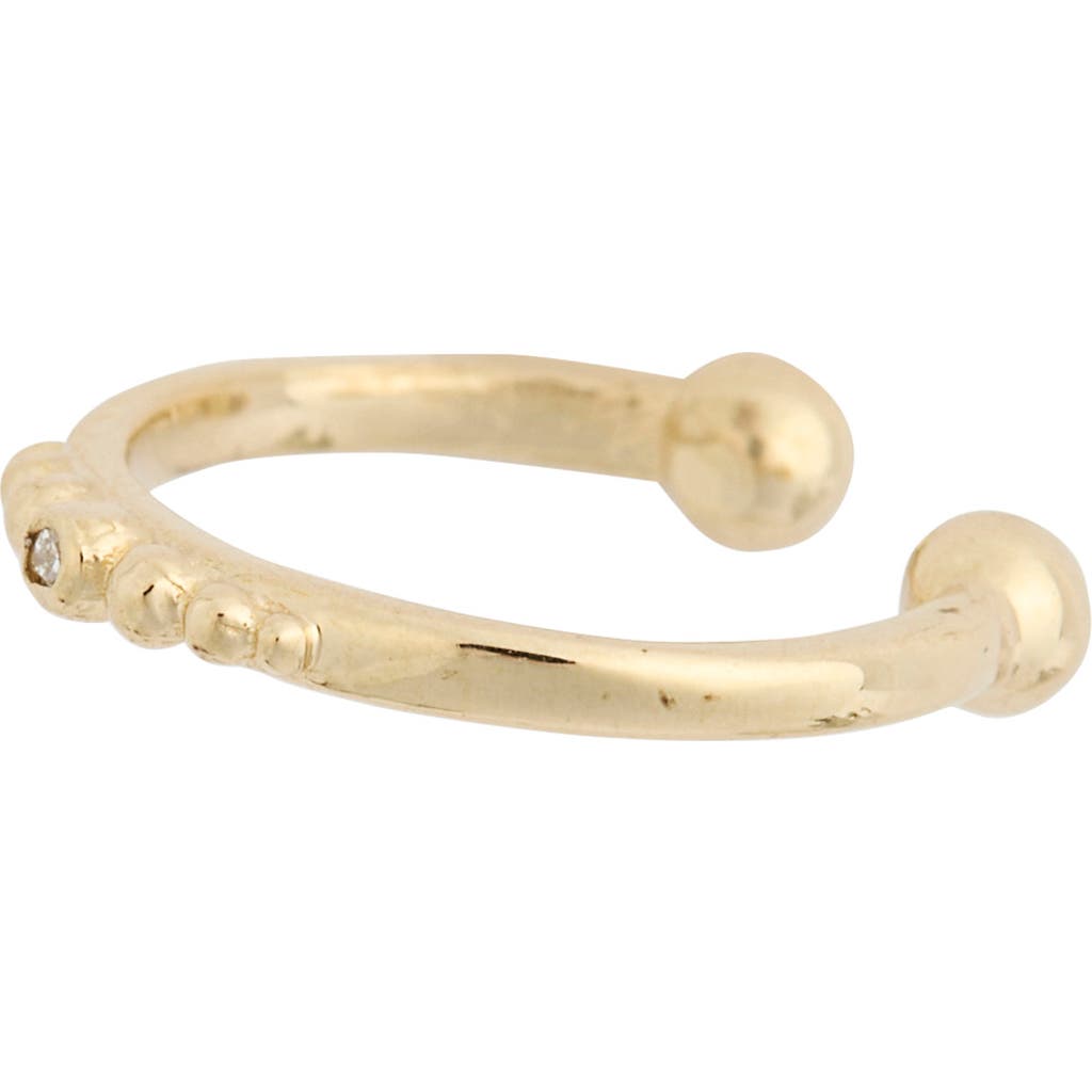 Anzie X Mel Soldera Dew Drop Beaded Diamond Ear Cuff In Yellow Gold