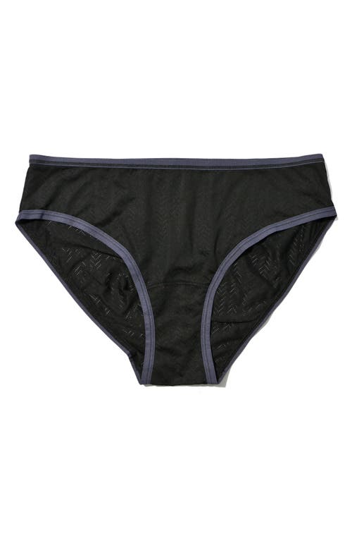 Hanky Panky Movecalm Ruched Back Briefs In Black/granite