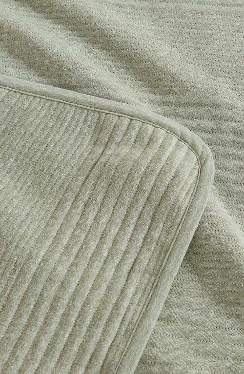 Woven & Weft Channel Stitch 3-piece Jersey Quilt Set In Heathered Eucalyptus