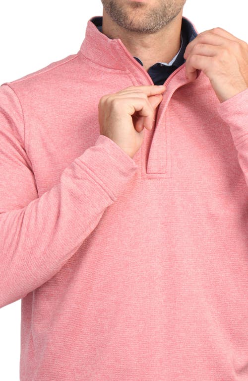 Tailorbyrd Luxe Performance Fleece Quarter Zip Pullover In Chili Red