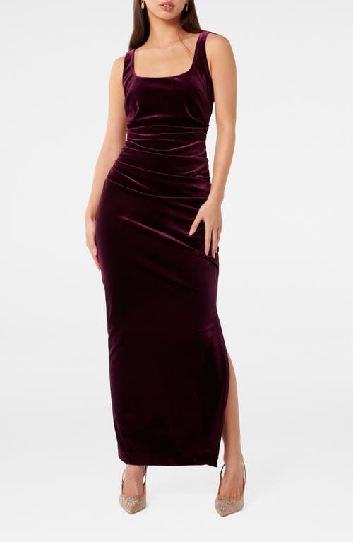 Shop Ever New Masara Draped Velvet Gown In Berry