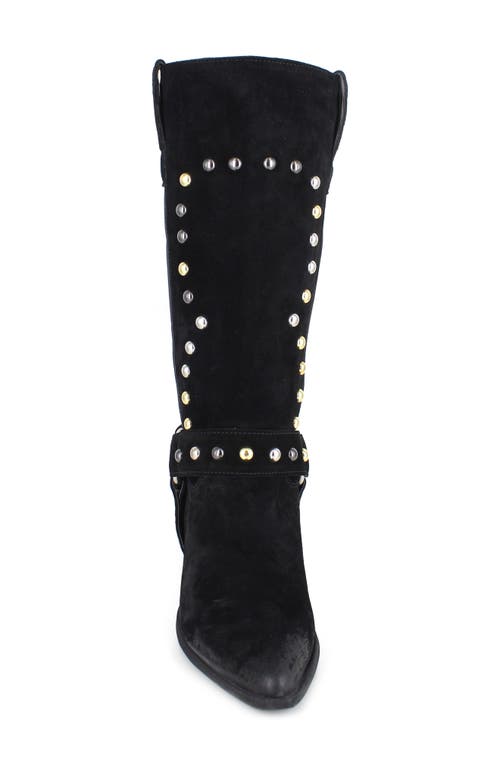 Ziginy Giana Studded Western Boot In Black
