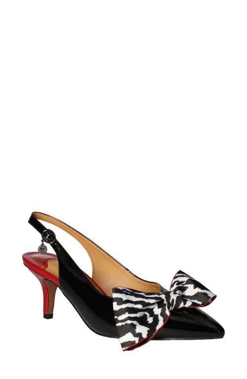 J. Renée Devika Slingback Pointed Toe Pump in Black/Red/White
