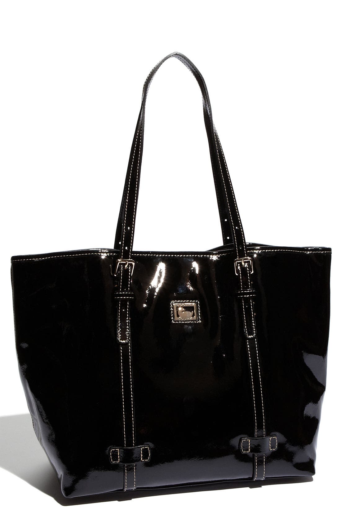 dooney and bourke black patent leather handbag