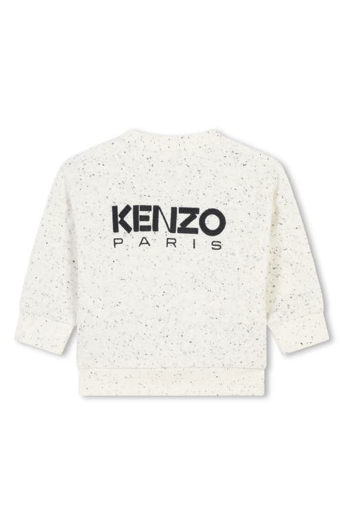 Shop Kenzo Kids' Cotton Blend Sweatshirt & Sweatpants Set In Off White Marl