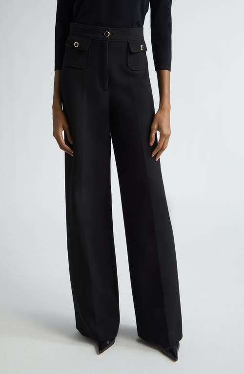 Shop St John St. John Collection Stretch Crepe Straight Leg Pants In Black